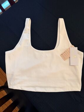 Spiritual Gansta White Scoop Neck Crop Tank Top NWT (L)